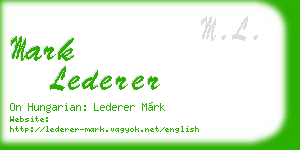 mark lederer business card